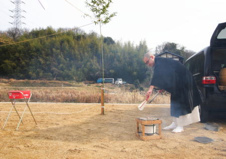 地鎮祭で鳴釜神事！