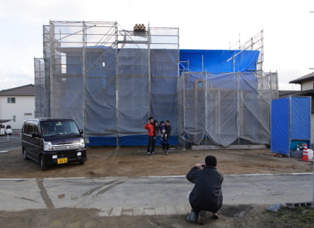 撫川に建築がスタートした注文住宅の上棟写真です