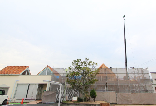 倉敷市玉島にて建築がスタートした小野内科医院新築工事、既存の医院のお隣に新築していきます