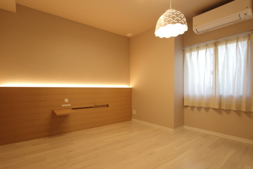 岡山市内の新築マンションのリノベーション工事、完成した寝室